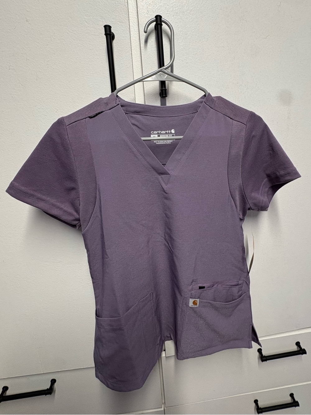 Carhartt Women's Short Sleeve V-Neck Top in Lavender Purple